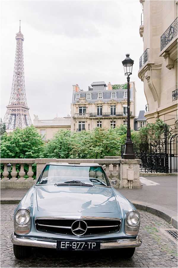 Paris Vintage Elopement Car