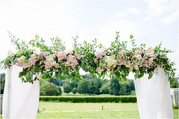 Chateau Bouffemont real wedding floral display