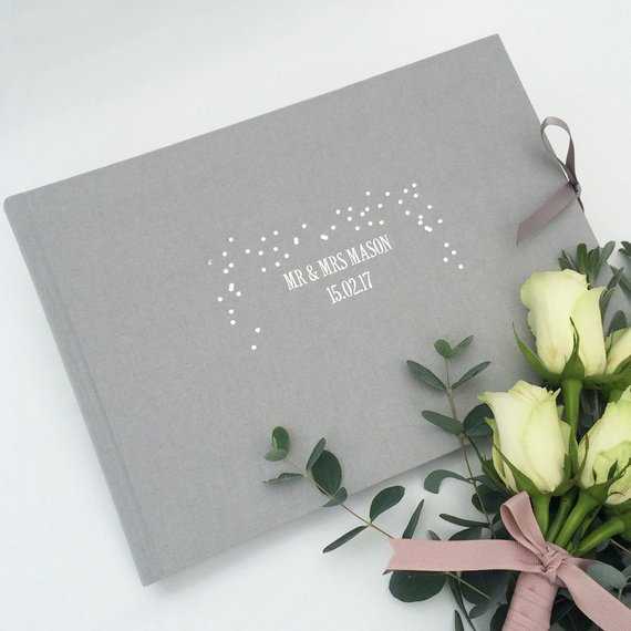 Personalised grey wedding guest book