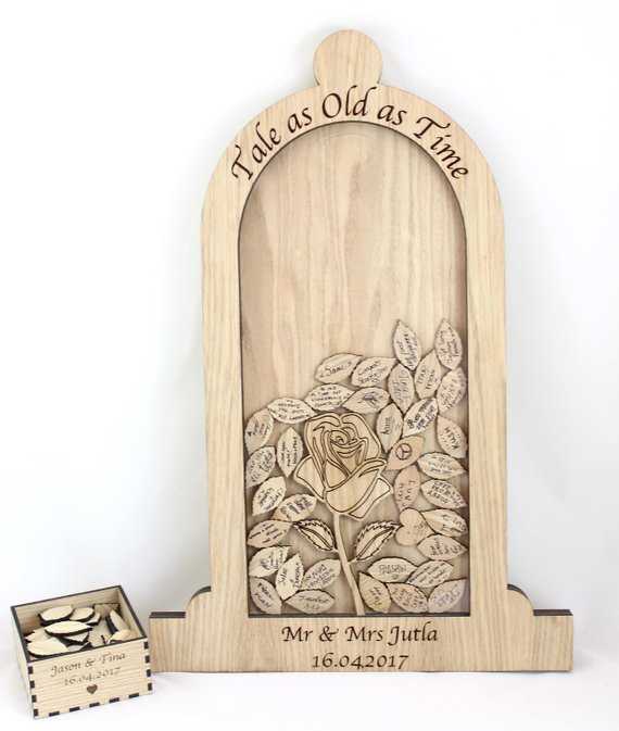 Romantic beauty and the beast wedding drop box