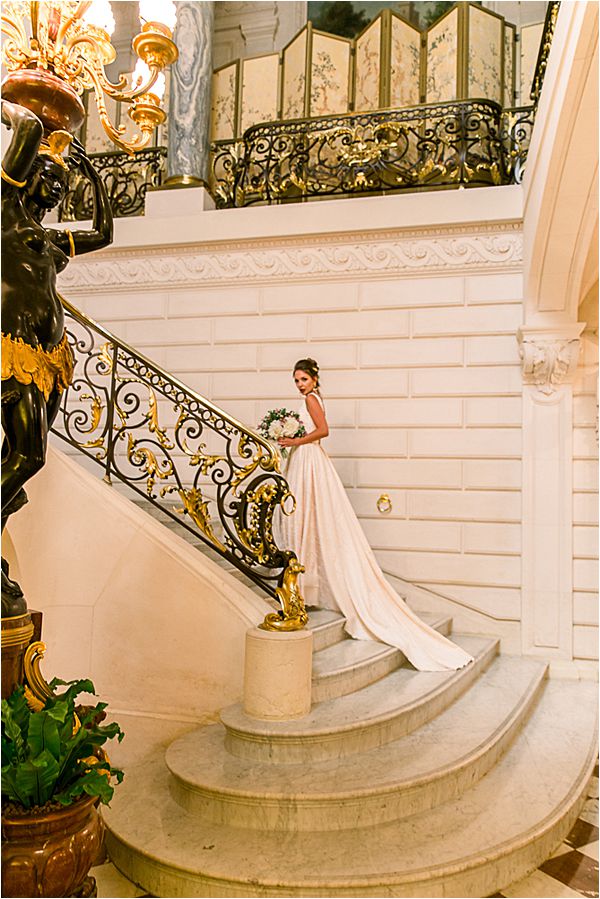 Shangri la's iconic stairs at Bridal Photography in Paris
