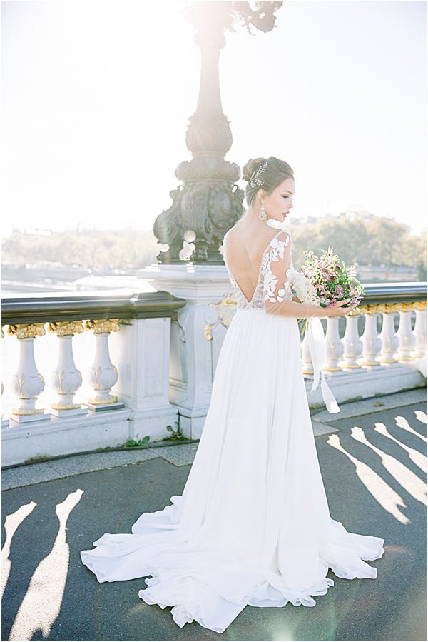 beautiful lace gown at Bridal Photography in Paris