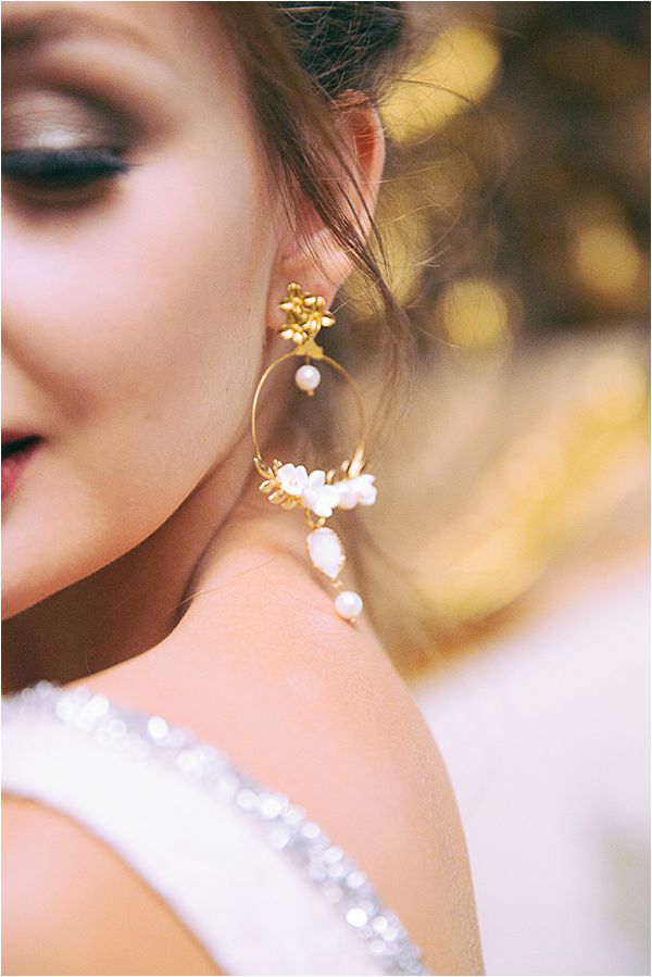 chic earring at Bridal Photography in Paris