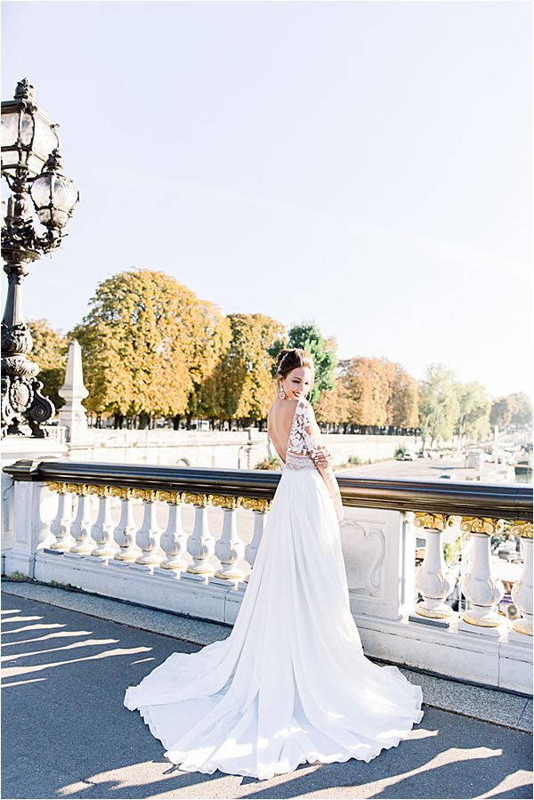 gorgeous dress at Bridal Photography in Paris