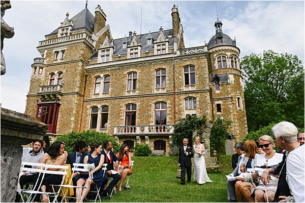 outdoor ceremony wedding at Château de Méridon