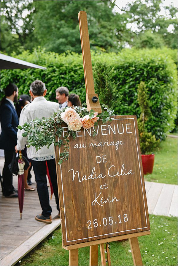 wedding signage wedding at Château de Méridon