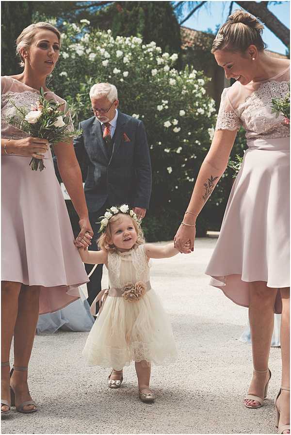 Chateau Wedding in Provence Bridesmaids and Flower Girl