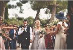 Chateau Wedding in Provence Confetti covered couple