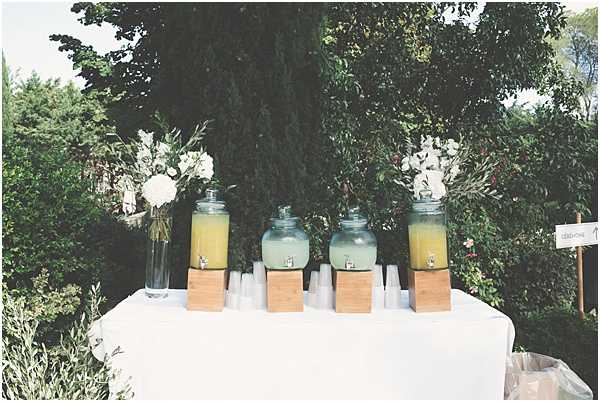 Chateau Wedding in Provence Drinks Table