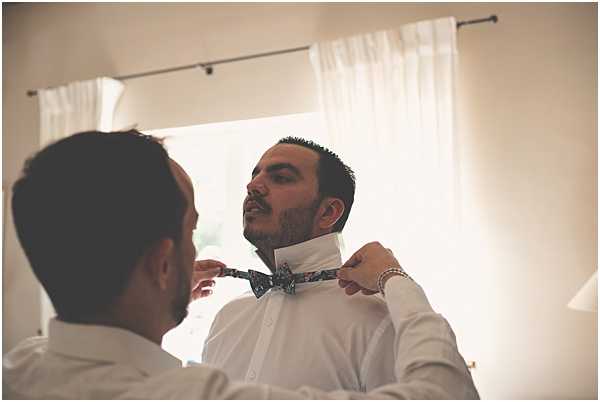 Chateau Wedding in Provence Groom and his bow tie