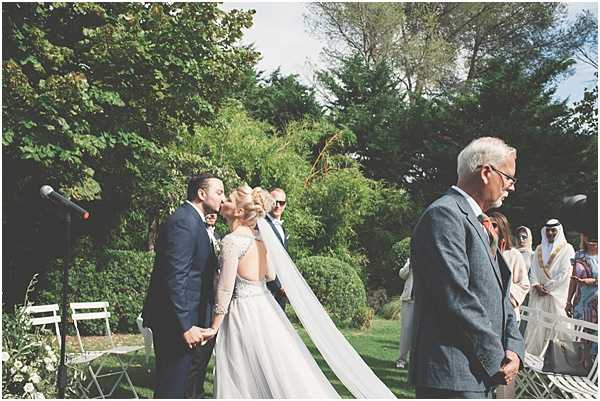 Chateau Wedding in Provence The couple kiss