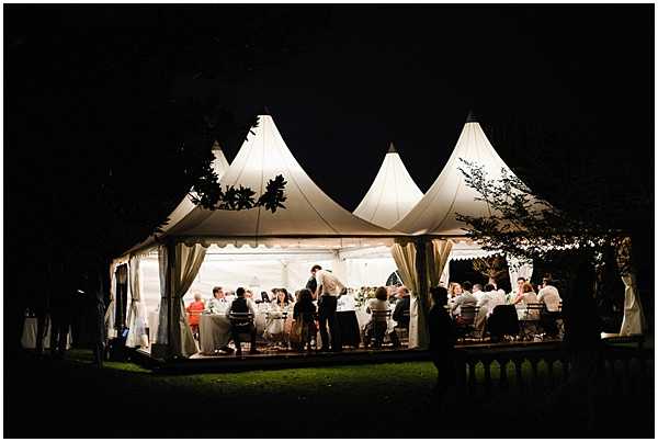 French Destination Wedding Marquee at Night