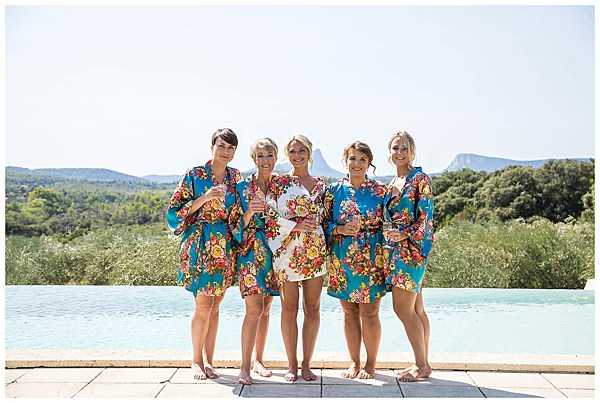 Wedding in Languedoc Rousillion Bride and Bridesmaids