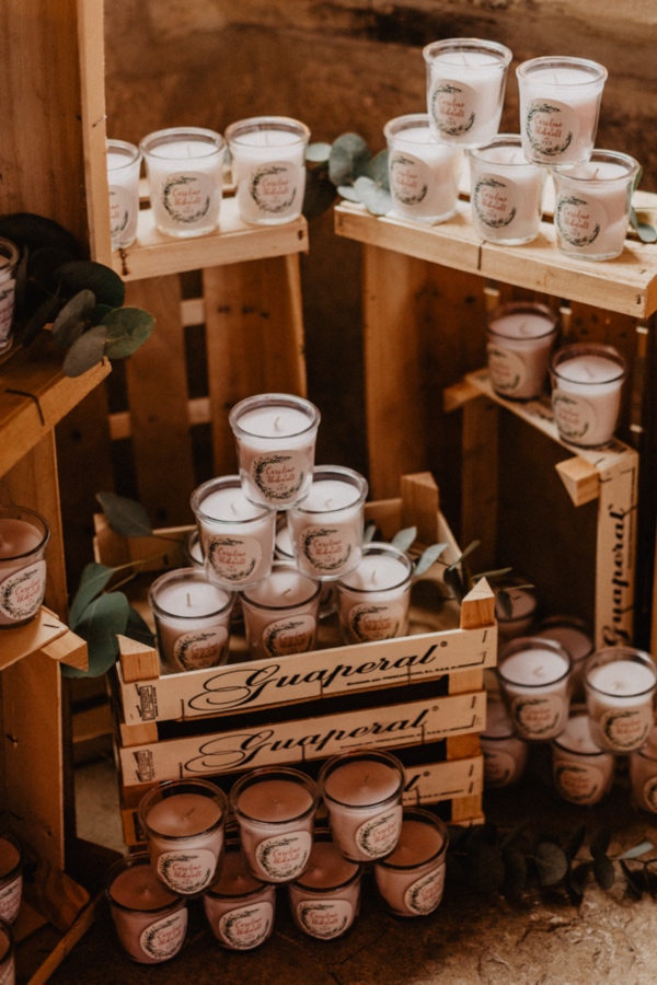 personalised candle wedding favours