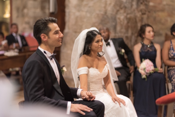 couple sitting together in ceremony