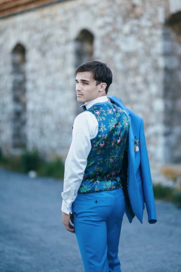 blue suit waistcoat design