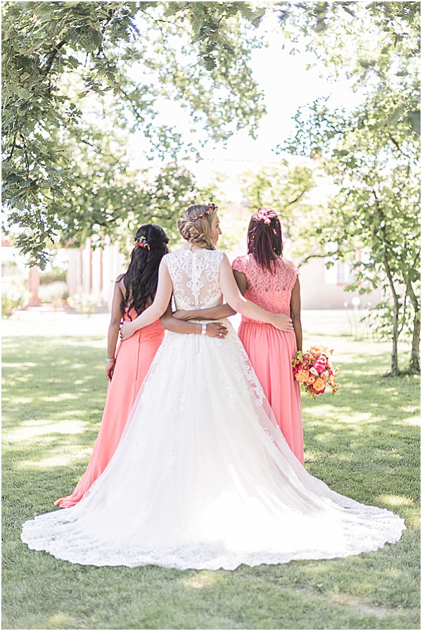 bride with her girls