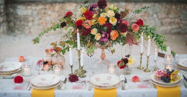 2 Elian Concept Weddings French Fall Wedding Autumnal Inspired Table Setting Wild Roses