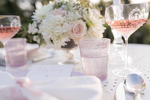 blush and cream wedding decor