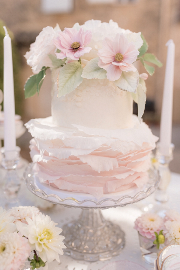 ruffled wedding cake