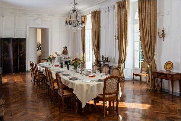 Getting ready for guests in the main dining room