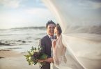 stunning beach wedding photo