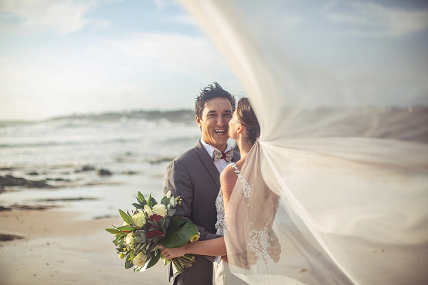 stunning beach wedding photo