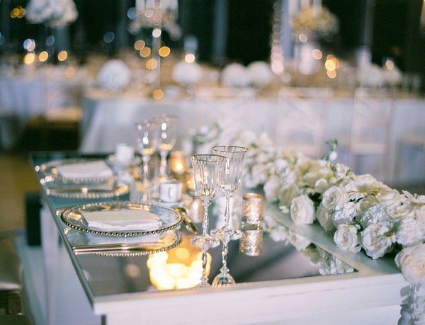 gold and white wedding decor
