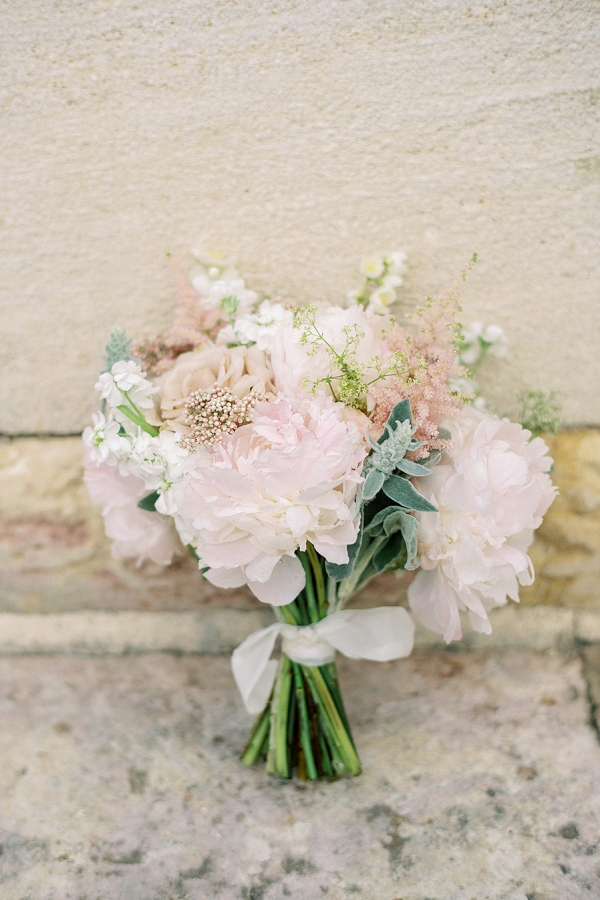 light pastel wedding bouquet
