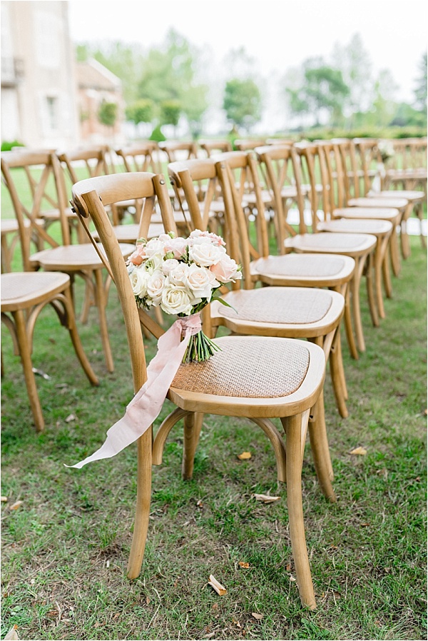 Ceremony chairs with roses
