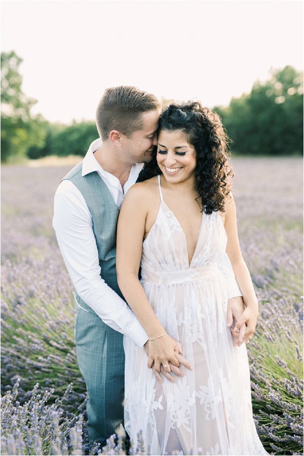 engagement proposal in lavender field