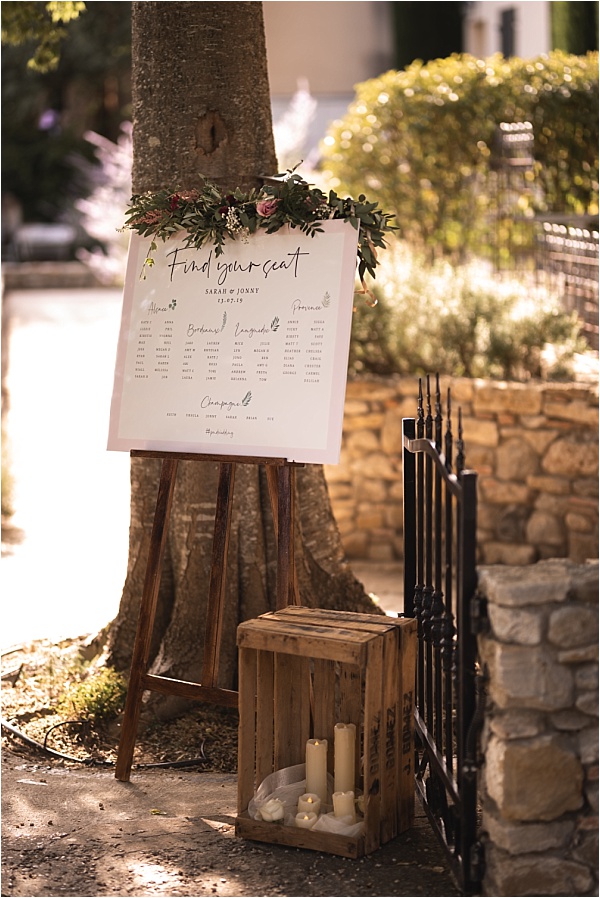 Rustic seating chart