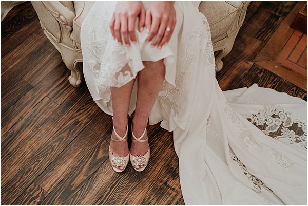 Bride's dress and shoes
