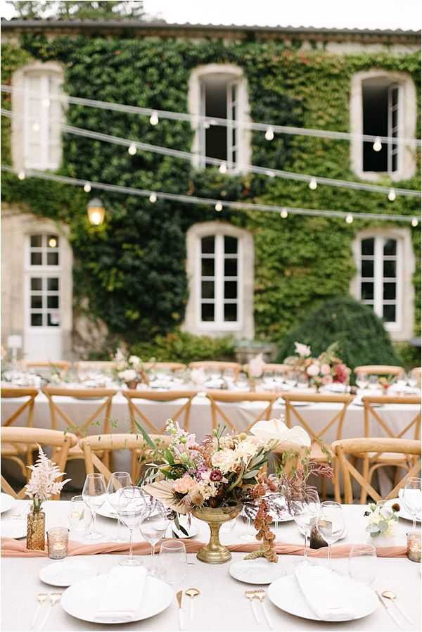 Chic Chateau de Malliac Wedding Reception Table