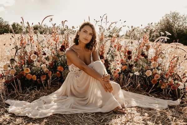 bohemian wedding floral display