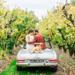 Couple leave in Wedding Car