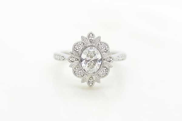 Diamond and Silver Engagement ring from Taylor & Hart