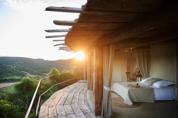 Sunset over converted stables at Domaine de Bres