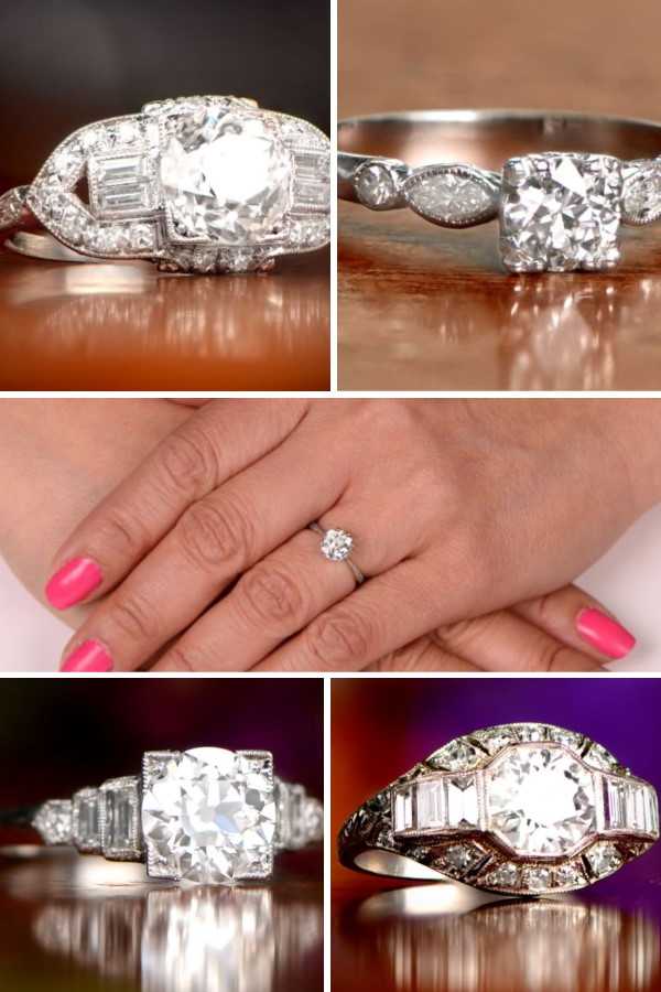 10 Must-Have Vintage Engagement Rings Collage