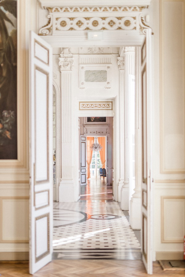 interior hallway of chateau de baronville, france
