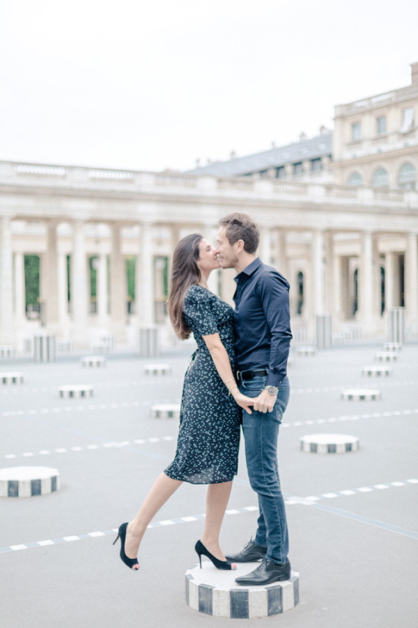 Marine & Guillaume Louvre Palace Engagement Picture 2