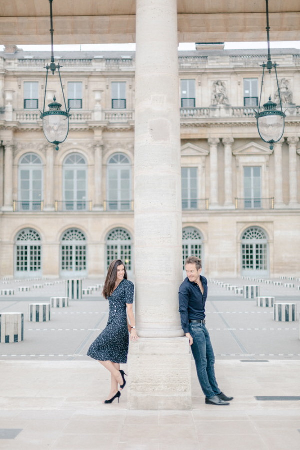 Marine & Guillaume Louvre Palace Engagement Picture 4