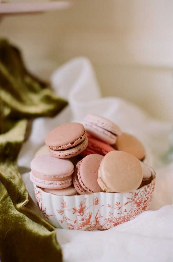 selection of pink macarons