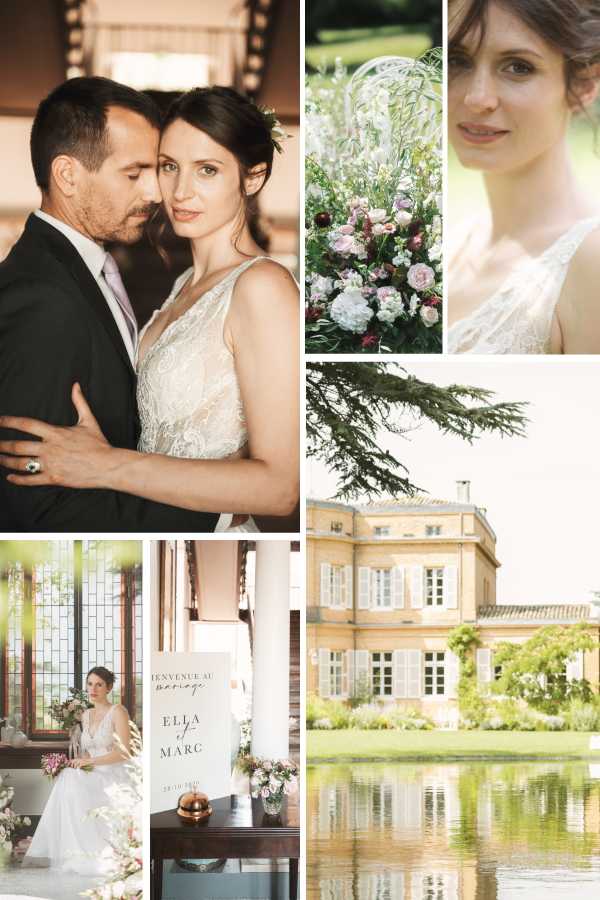 La Ville Rose: Elegant Wedding Inspiration in Toulouse France Collage