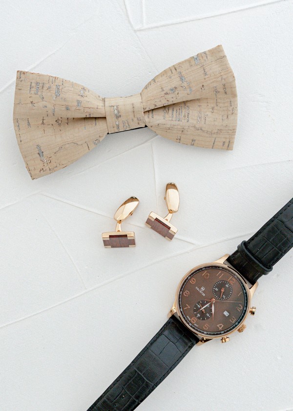 Flat Lay Photography bow tie and watch