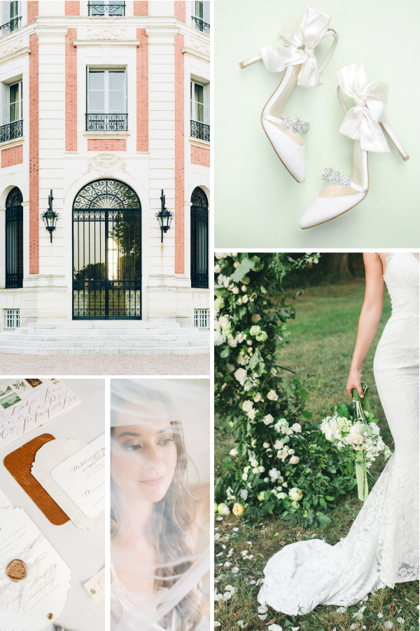 Garden Roses and Greenery - A Romantic Elopement Collage