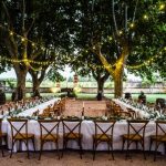 Outdoor Wedding Reception Setup at Chateau la Beaumetane