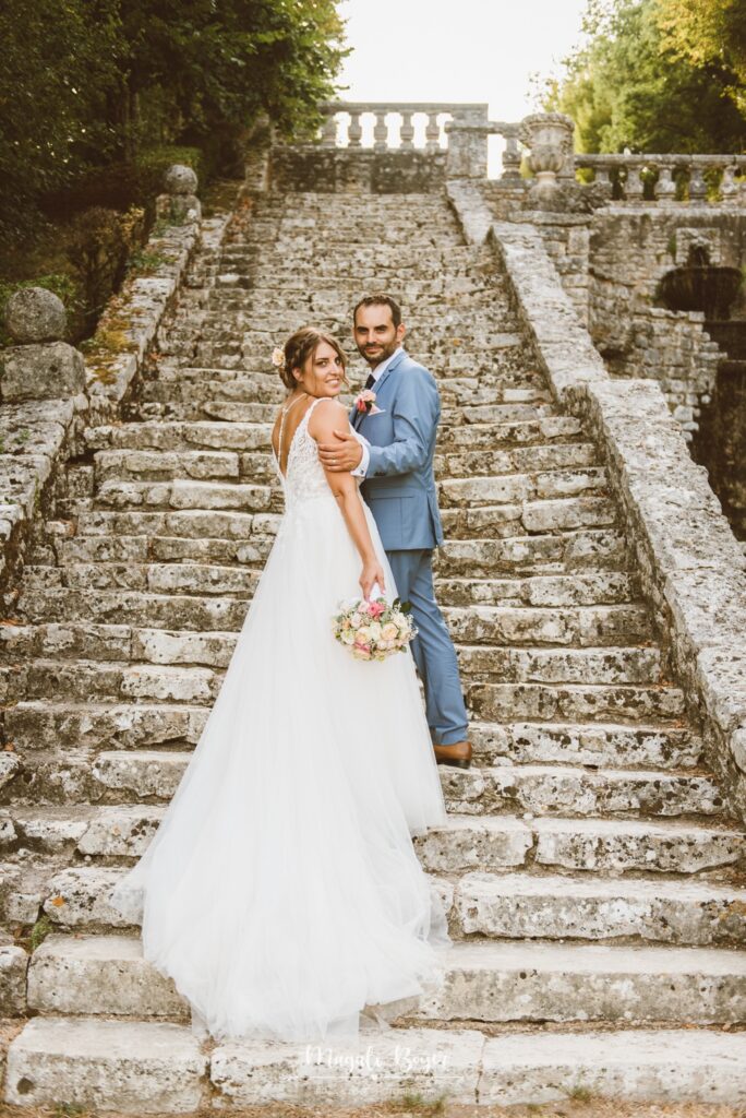 couple and stairs