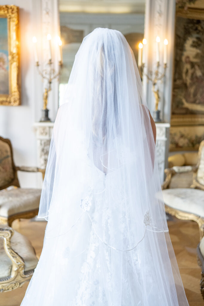 Brides vail at Villa Ephrussi de Rothschild