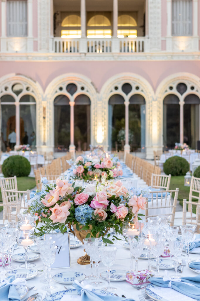 wedding table at Villa Ephrussi de Rothschild